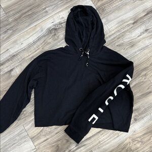 Black Cropped Hoodie